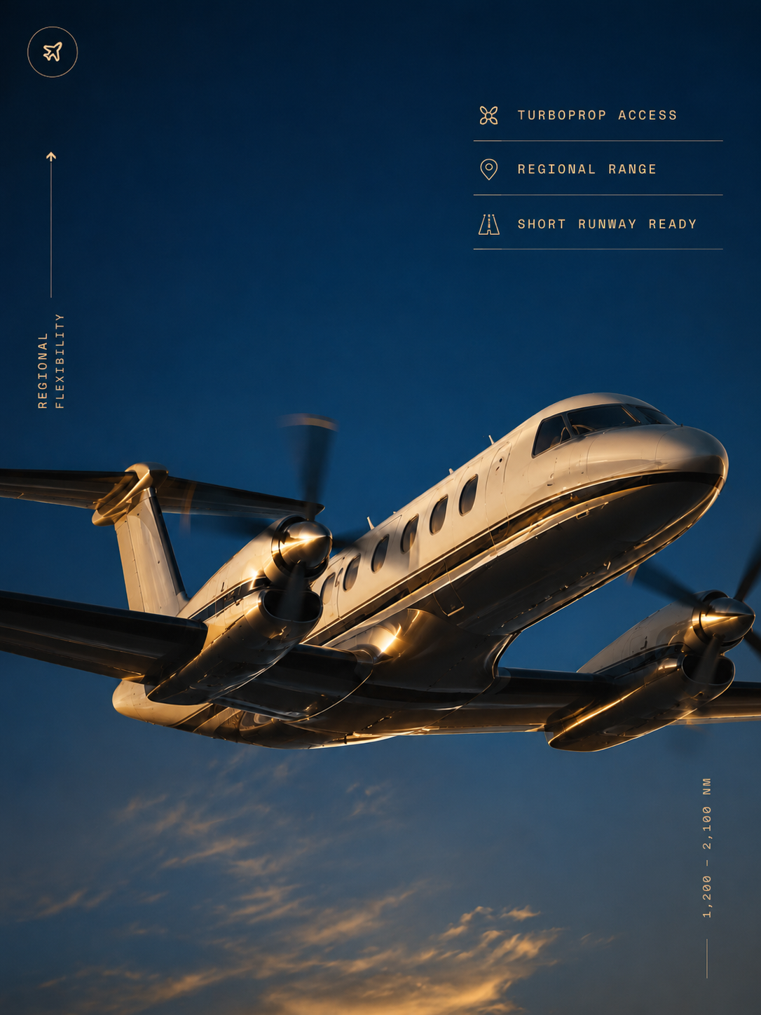 Turboprop aircraft category for regional private aviation access